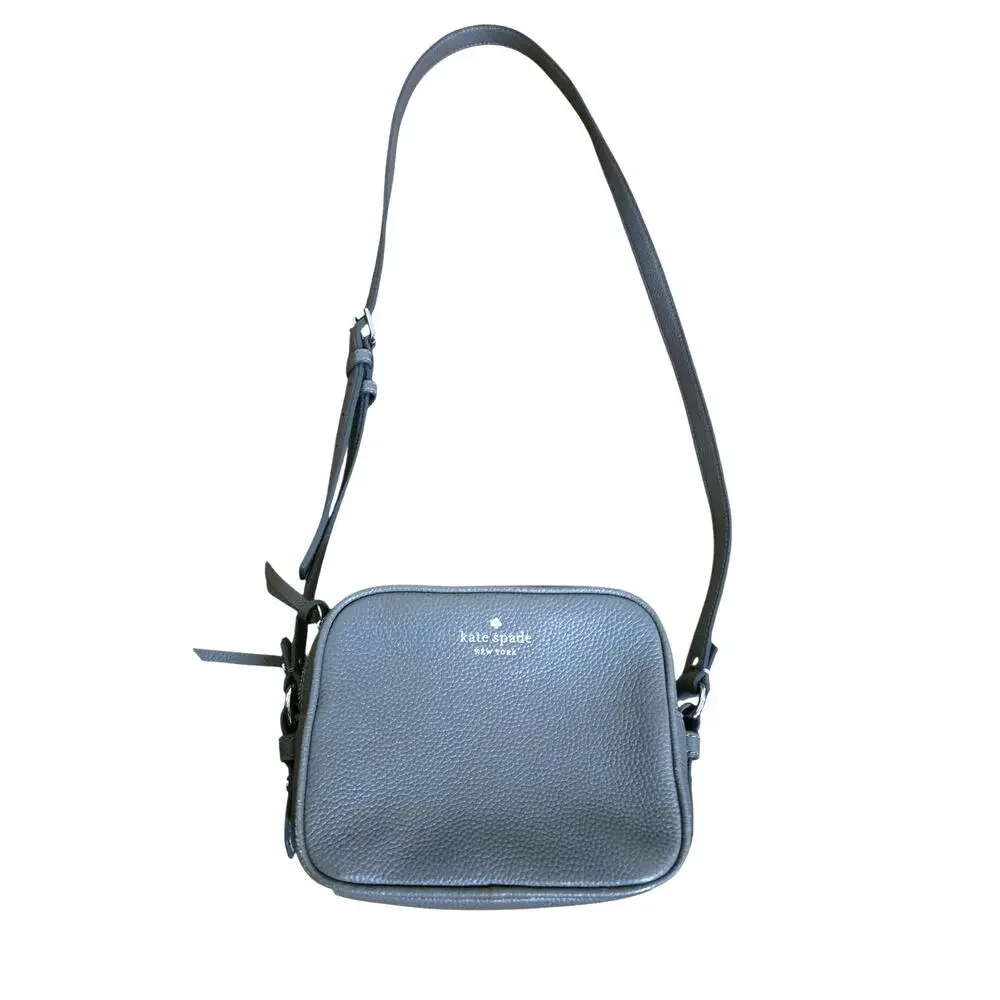 Kate Spade Gray Mulberry Street Pyper double zipper crossbody